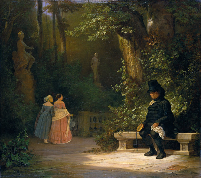 卡尔·斯皮茨韦格（Carl Spitzweg，德国画家）作品-鳏夫 (1844)
