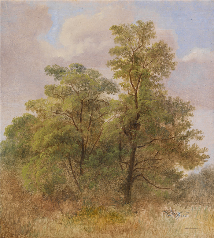 卡尔·斯皮茨韦格（Carl Spitzweg，德国画家）作品-树木研究 (ca.1831-1835)