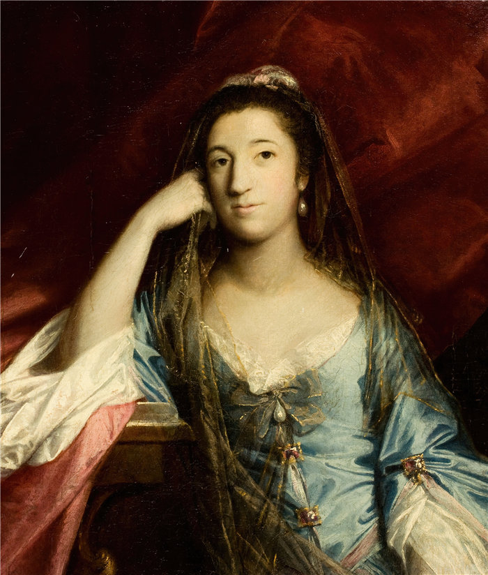 约书亚·雷诺兹（Joshua Reynolds，英国画家）作品-安妮·坎贝尔 (Anne Campbell) 福蒂斯库夫人的肖像（约 1759-60 年）