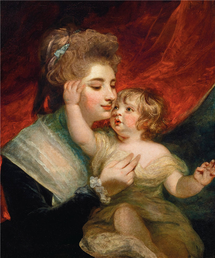 约书亚·雷诺兹(Joshua Reynolds,英国画家)作品-达什伍德夫人 (1763-1796) 和她的儿子亨利·乔治·梅恩 (1782-1803) 的肖像