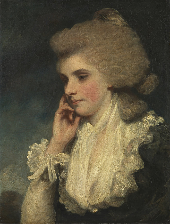 约书亚·雷诺兹（Joshua Reynolds，英国画家）作品-弗朗西斯，林肯伯爵夫人 (1781 - 1782)