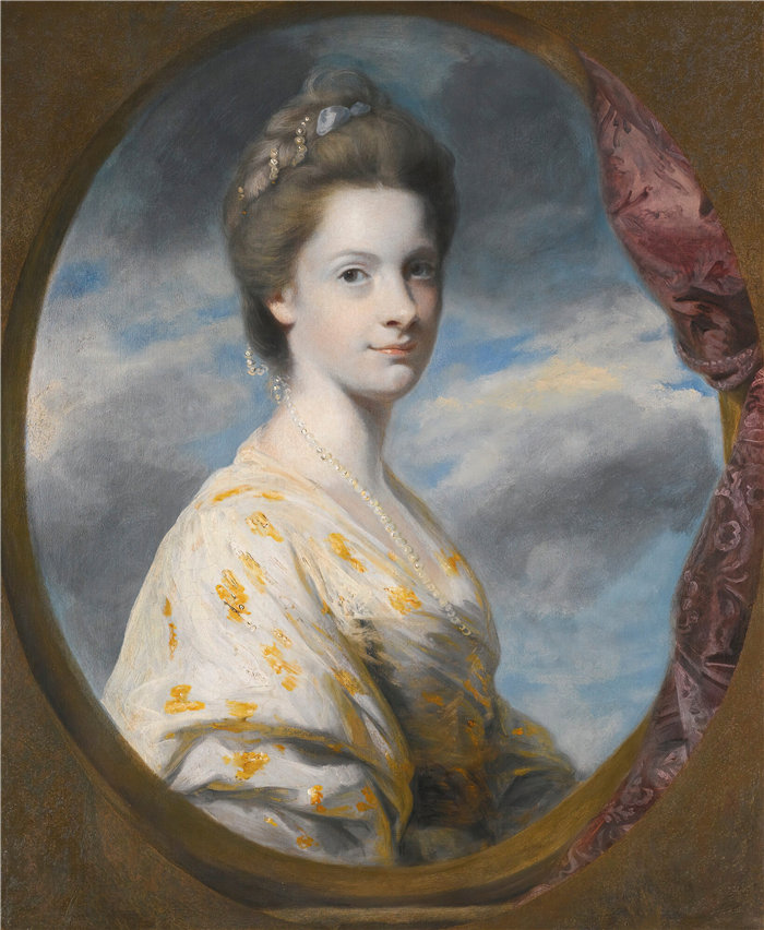 约书亚·雷诺兹（Joshua Reynolds，英国画家）作品-索菲亚肖像，爱德华·索斯韦尔夫人，后来的德克利福德夫人（1743-1828 年）