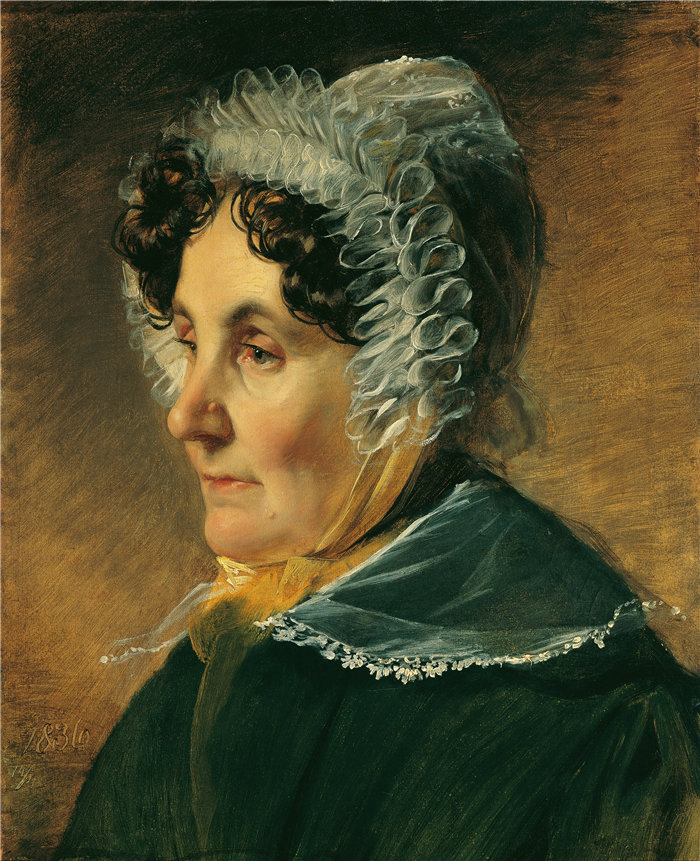 弗里德里希·冯·阿默林（Friedrich von Amerling，奥地利画家）作品 -Theresia Amerling，艺术家的母亲（1836 年）