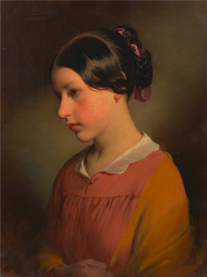 弗里德里希·冯·阿默林（Friedrich von Amerling，奥地利画家）作品 -Ludmilla Amerling（艺术家的女儿）小时候（1847 年）