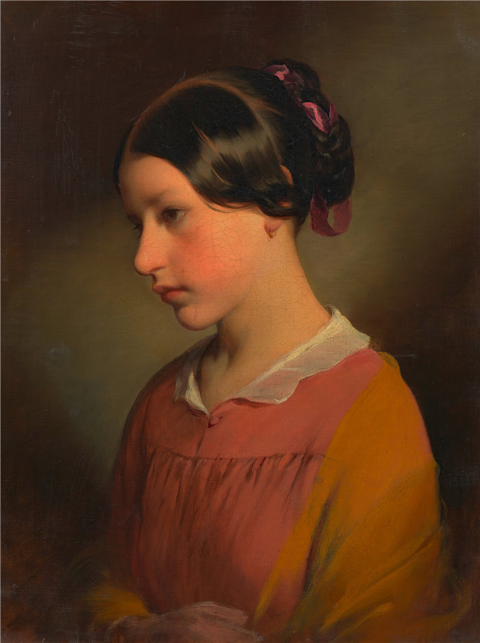 弗里德里希·冯·阿默林(Friedrich von Amerling,奥地利画家)作品 -Ludmilla Amerling(艺术家的女儿)小时候(1847 年)