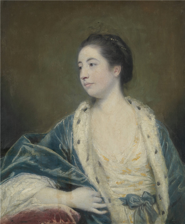 约书亚·雷诺兹（Joshua Reynolds，英国画家）作品-一个女人的肖像