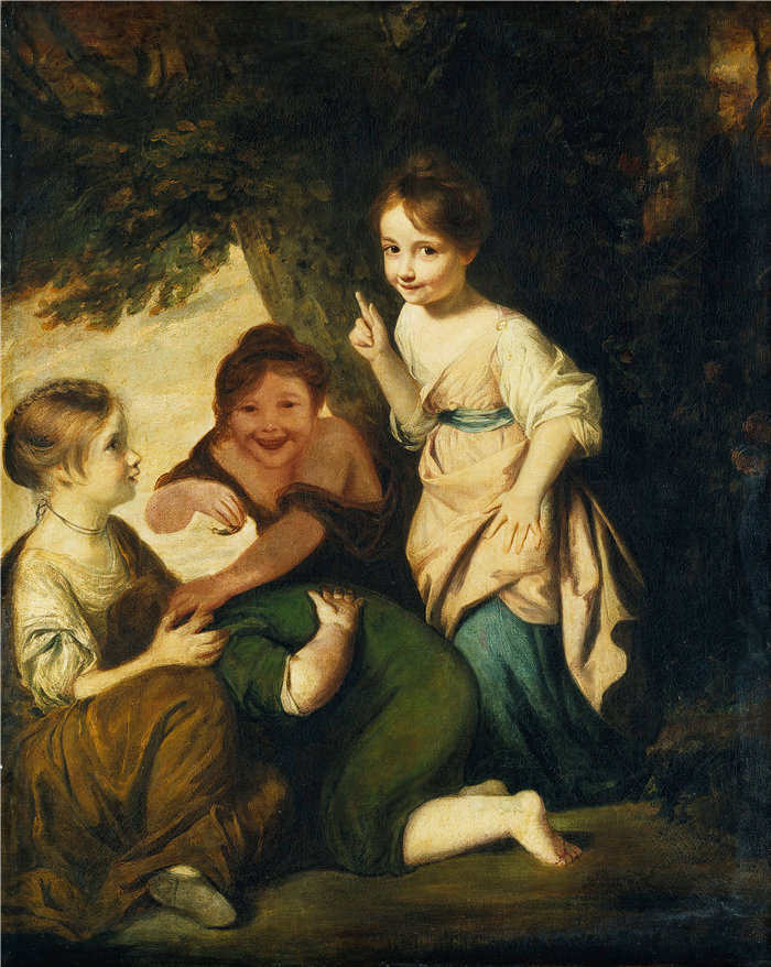 约书亚·雷诺兹(Joshua Reynolds,英国画家)作品-哭泣的没收(约 1770 年)