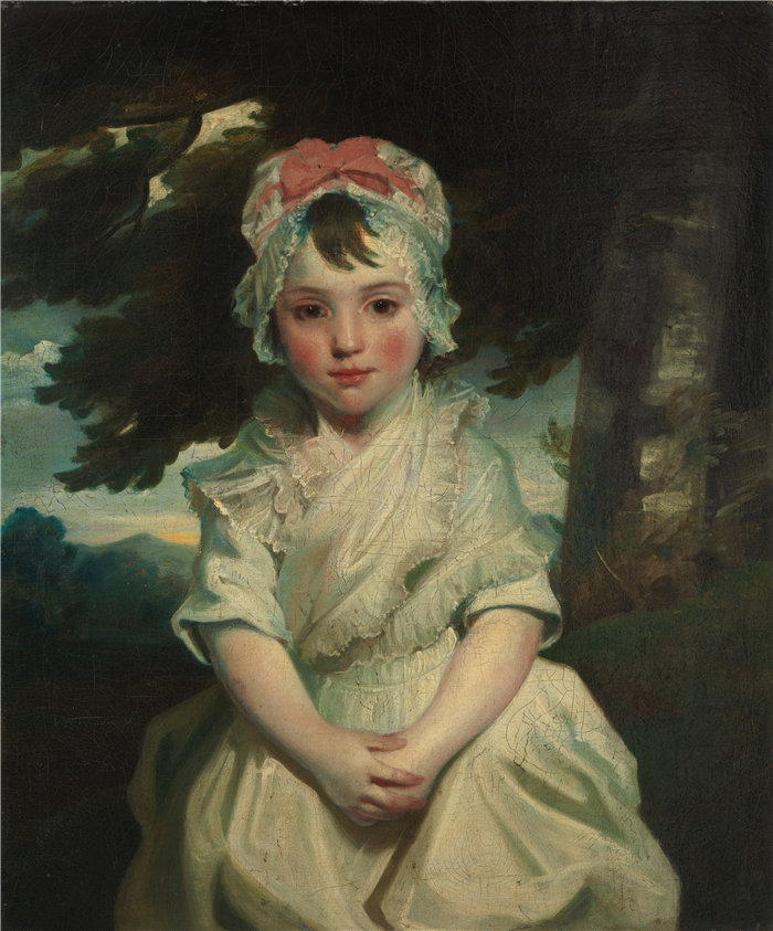 约书亚·雷诺兹（Joshua Reynolds，英国画家）作品-乔治亚娜·奥古斯塔·弗雷德里卡·埃利奥特 (1782–1813)，后来的查尔斯·本廷克夫人 (1784)