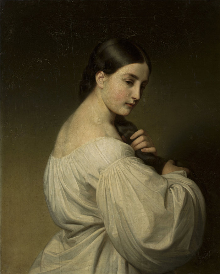 弗里德里希·冯·阿默林（Friedrich von Amerling，奥地利画家）作品 -一个年轻女子的画像