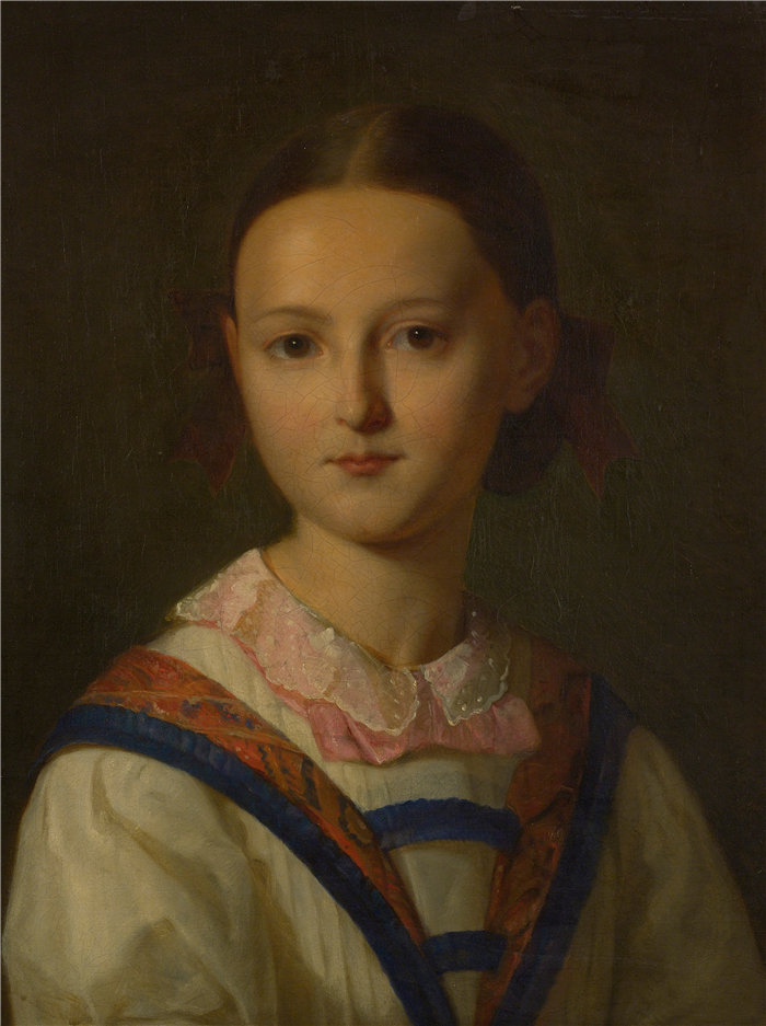 弗里德里希·冯·阿默林（Friedrich von Amerling，奥地利画家）作品 -一个年轻女孩的肖像