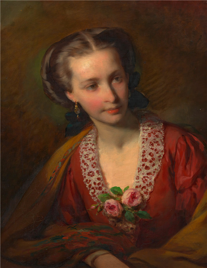 弗里德里希·冯·阿默林（Friedrich von Amerling，奥地利画家）作品 -赫敏·阿默林（嫂子弗里德里希·阿默林）（1855 年）
