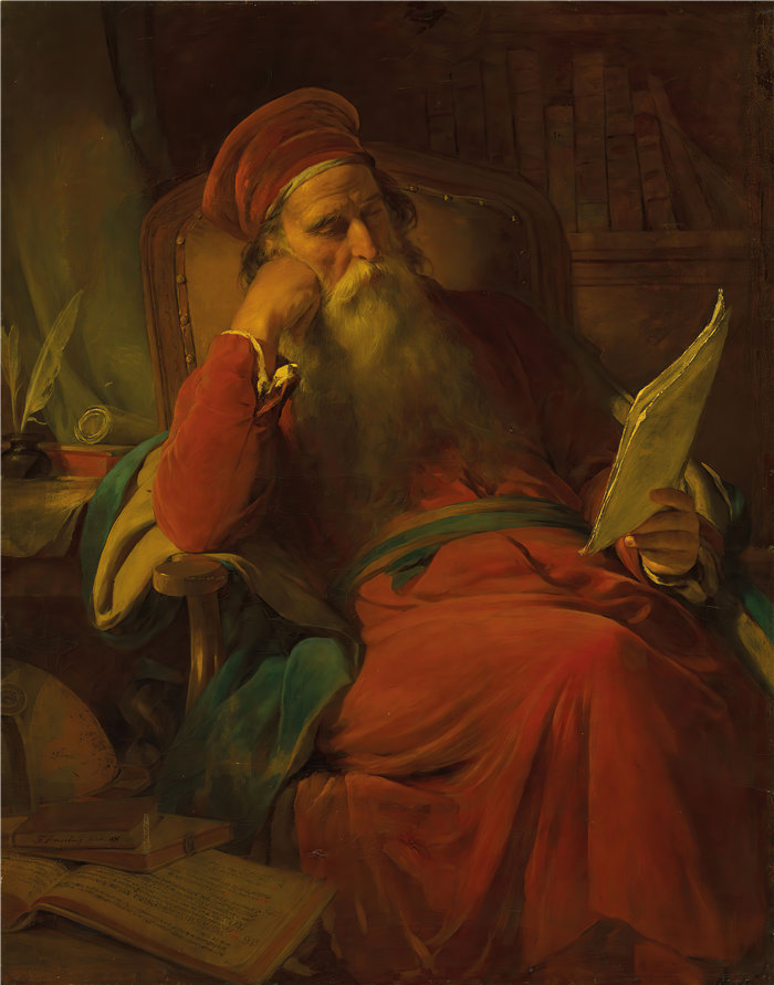 弗里德里希·冯·阿默林(Friedrich von Amerling,奥地利画家)作品 -学者在他的研究 (1876)