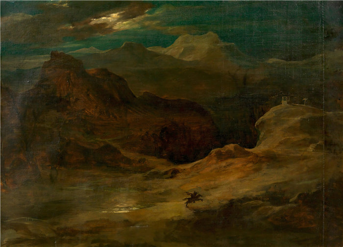 弗里德里希·冯·阿默林（Friedrich von Amerling，奥地利画家）作品 -月景（沃尔普吉斯之夜）（1862）