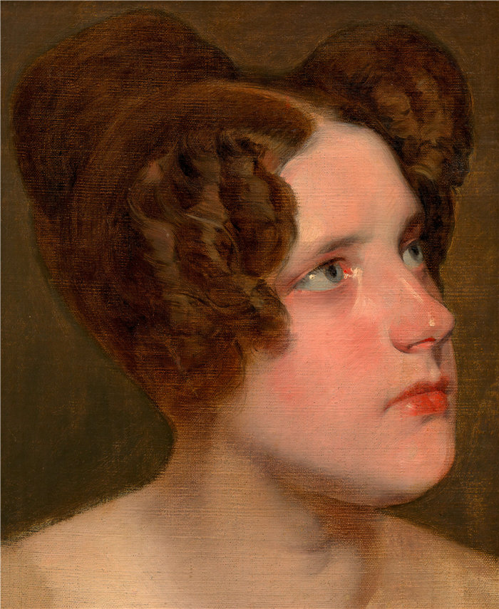 弗里德里希·冯·阿默林(Friedrich von Amerling,奥地利画家)作品 -玛丽·鲍曼,已婚。罗意威 (1840)