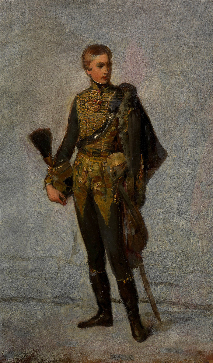 弗里德里希·冯·阿默林（Friedrich von Amerling，奥地利画家）作品 -年轻时的弗朗茨约瑟夫一世皇帝穿着轻骑兵制服（1848 年）