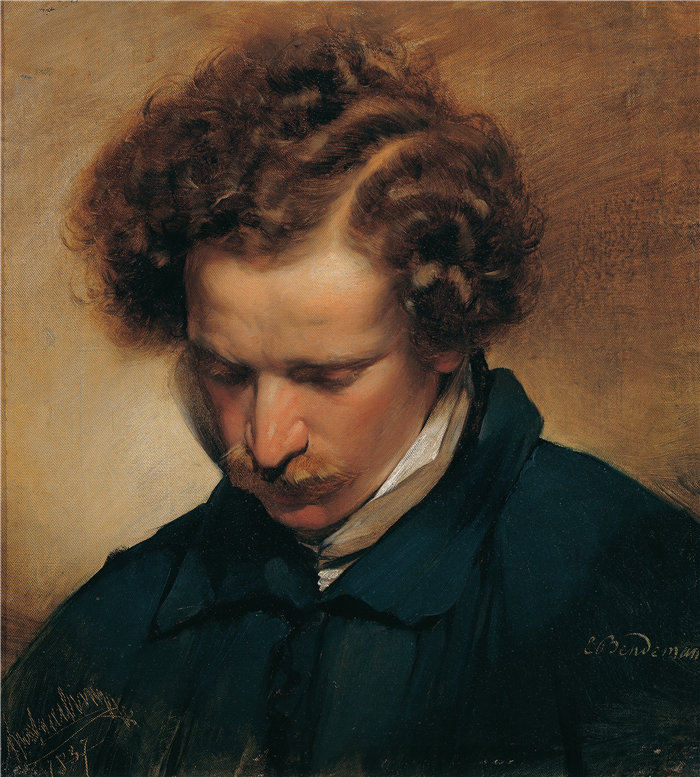 弗里德里希·冯·阿默林（Friedrich von Amerling，奥地利画家）作品 -画家爱德华·本德曼 (1837)