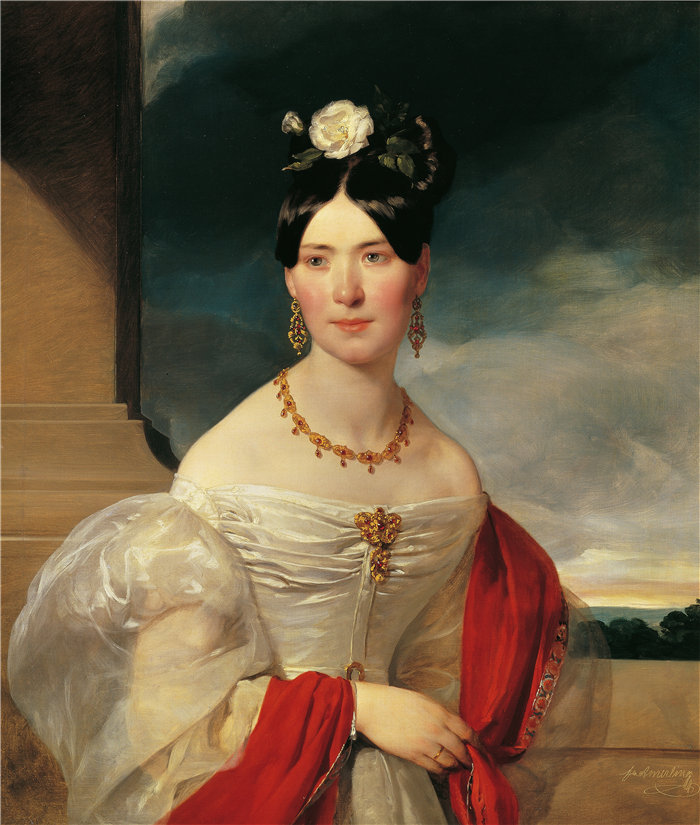 弗里德里希·冯·阿默林（Friedrich von Amerling，奥地利画家）作品 -普特林根的玛丽·弗莱因·维斯克 (1832)