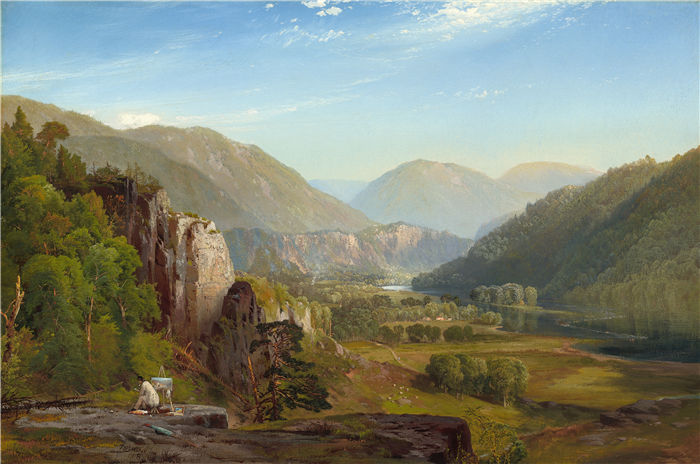 托马斯·莫兰 (Thomas Moran,美国画家)作品-Juniata, 晚上 (1864)