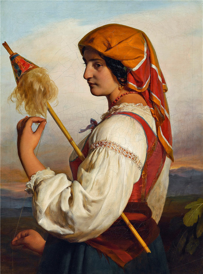 弗里德里希·冯·阿默林（Friedrich von Amerling，奥地利画家）作品 -意大利女人 (Chiaruccia)