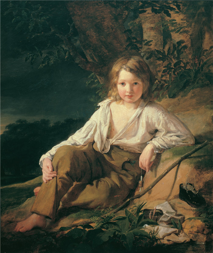 弗里德里希·冯·阿默林（Friedrich von Amerling，奥地利画家）作品 -渔童 (1830)