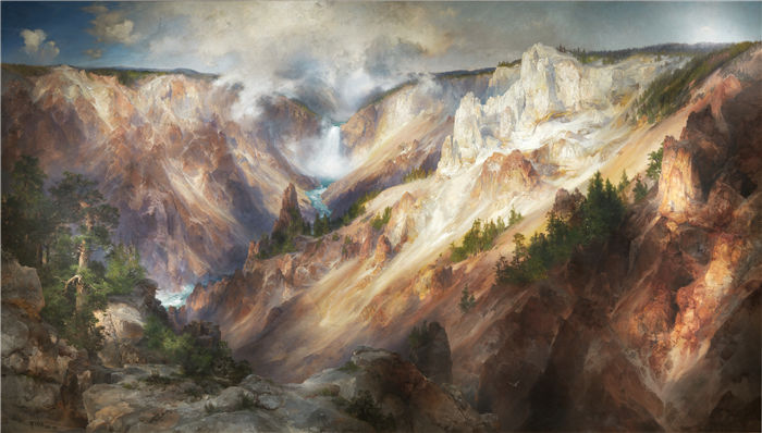 托马斯·莫兰 (Thomas Moran，美国画家)作品-黄石大峡谷（1893-1901）