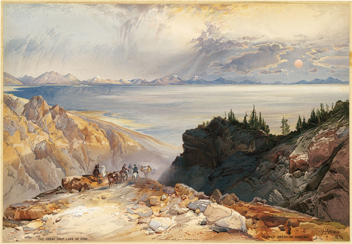 托马斯·莫兰 (Thomas Moran，美国画家)作品-犹他州大盐湖（约 1875 年）