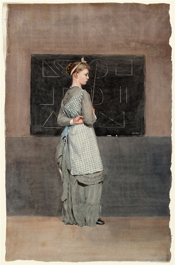 温斯洛·荷马 (Winslow Homer,美国画家)作品-黑板 (1877)