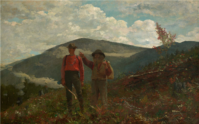 温斯洛·荷马 (Winslow Homer，美国画家)作品-两个指南 (1877)