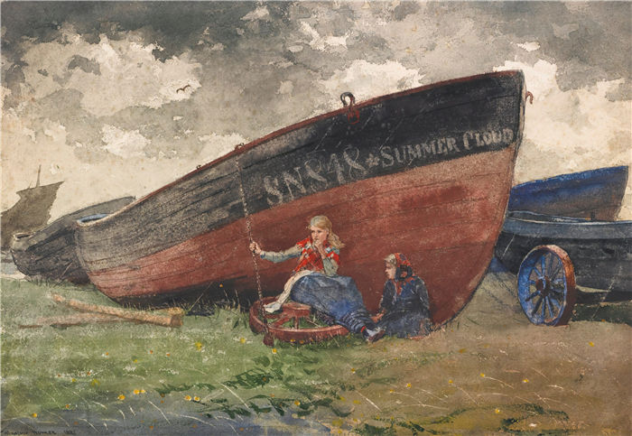 温斯洛·荷马 (Winslow Homer，美国画家)作品-夏云 (1881)