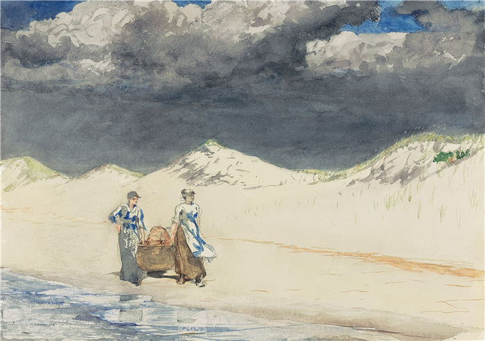 温斯洛·荷马 (Winslow Homer，美国画家)作品-沙与天 (1887)
