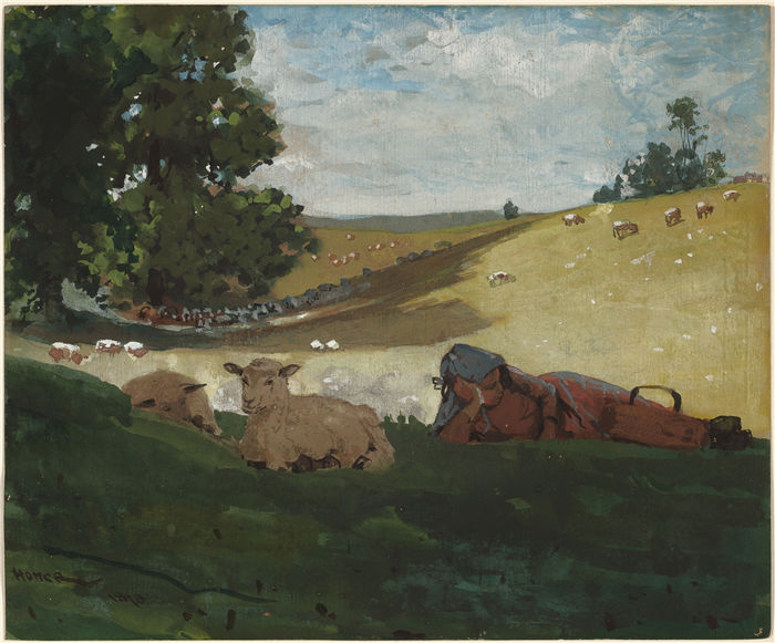 温斯洛·荷马 (Winslow Homer,美国画家)作品-温暖的下午 (1878)