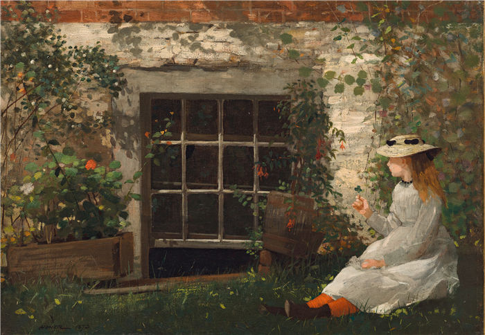 温斯洛·荷马 (Winslow Homer，美国画家)作品-四叶草 (1873)