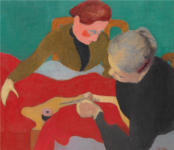 爱德华·维亚尔(Édouard Vuillard,法国画家)作品-裁缝 (1890)
