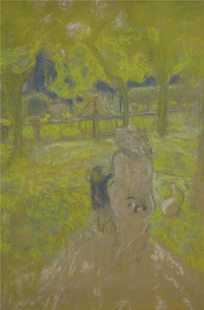 爱德华·维亚尔(Édouard Vuillard,法国画家)作品-为晴朗的早晨而学习 (1910)
