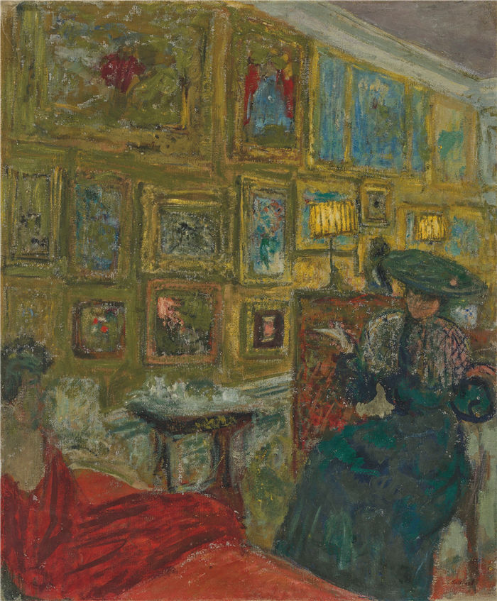爱德华·维亚尔(Édouard Vuillard,法国画家)作品-来访者(约1907-1908年)