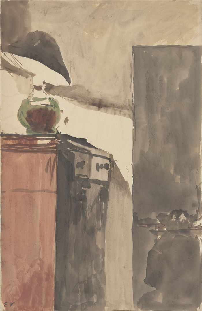 爱德华·维亚尔(Édouard Vuillard,法国画家)作品-灯(约1892年)