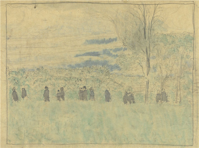 爱德华·维亚尔(Édouard Vuillard，法国画家)作品-徒步旅行者景观（1878-1940）