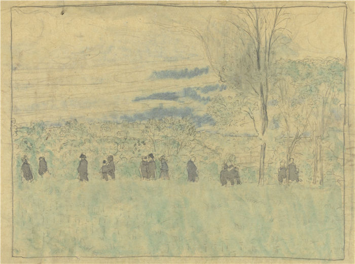 爱德华·维亚尔(Édouard Vuillard,法国画家)作品-徒步旅行者景观(1878-1940)