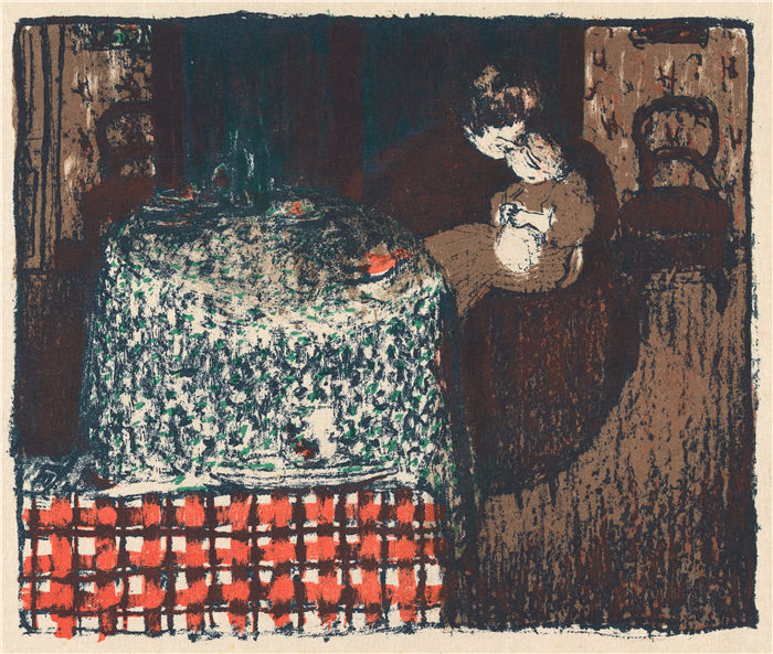 爱德华·维亚尔(Édouard Vuillard，法国画家)作品-产妇，1895 - 1896 (1895 - 1896)