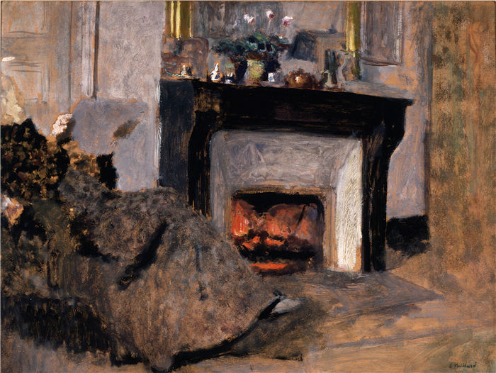 爱德华·维亚尔(Édouard Vuillard，法国画家)作品-壁炉 (1901)