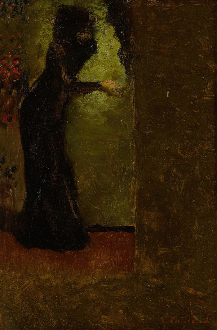 爱德华·维亚尔(Édouard Vuillard，法国画家)作品-剧院的翅膀（Circa 1894）