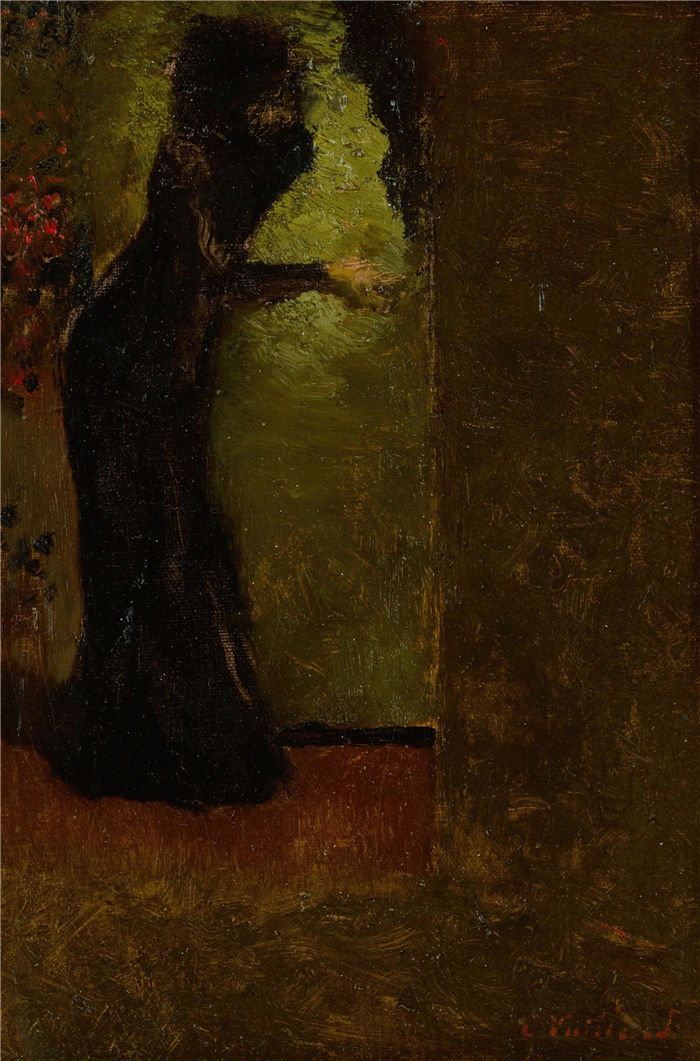 爱德华·维亚尔(Édouard Vuillard,法国画家)作品-剧院的翅膀(Circa 1894)