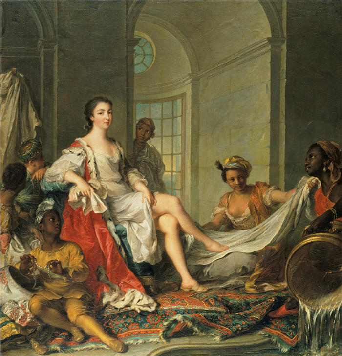 让·马克·纳蒂尔（Jean-Marc Nattier ，法国画家）作品-Mademoiselle de Clermont 作为苏丹 (1733)