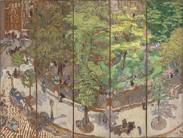 《文蒂米利亚广场》-爱德华·维亚尔(Édouard Vuillard，法国画家)作品 (1911)