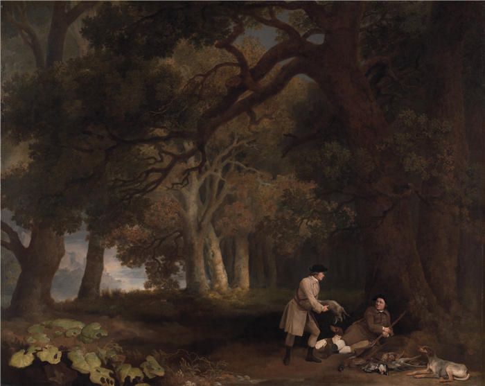 乔治·斯塔布斯（George Stubbs，英国画家）作品-拍摄后的休息（1770）