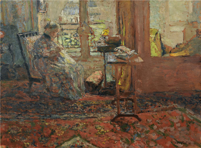 爱德华·维亚尔(Édouard Vuillard，法国画家)作品-窗前的下水道（1910）