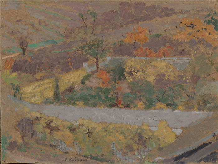 爱德华·维亚尔(Édouard Vuillard,法国画家)作品-果园 (1897)