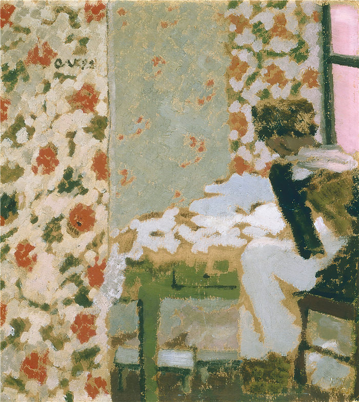 爱德华·维亚尔(Édouard Vuillard,法国画家)作品-裁缝 (1893)