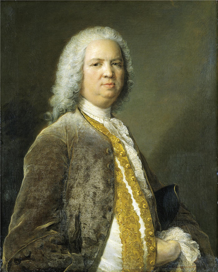 让·马克·纳蒂尔（Jean-Marc Nattier ，法国画家）作品-法兰克福银行家 Johann Georg Leerse 的肖像（1749 年）