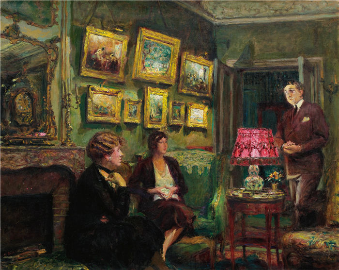 爱德华·维亚尔(Édouard Vuillard,法国画家)作品-Mme Gillou Chez Elle(完美协议)(1932-33)